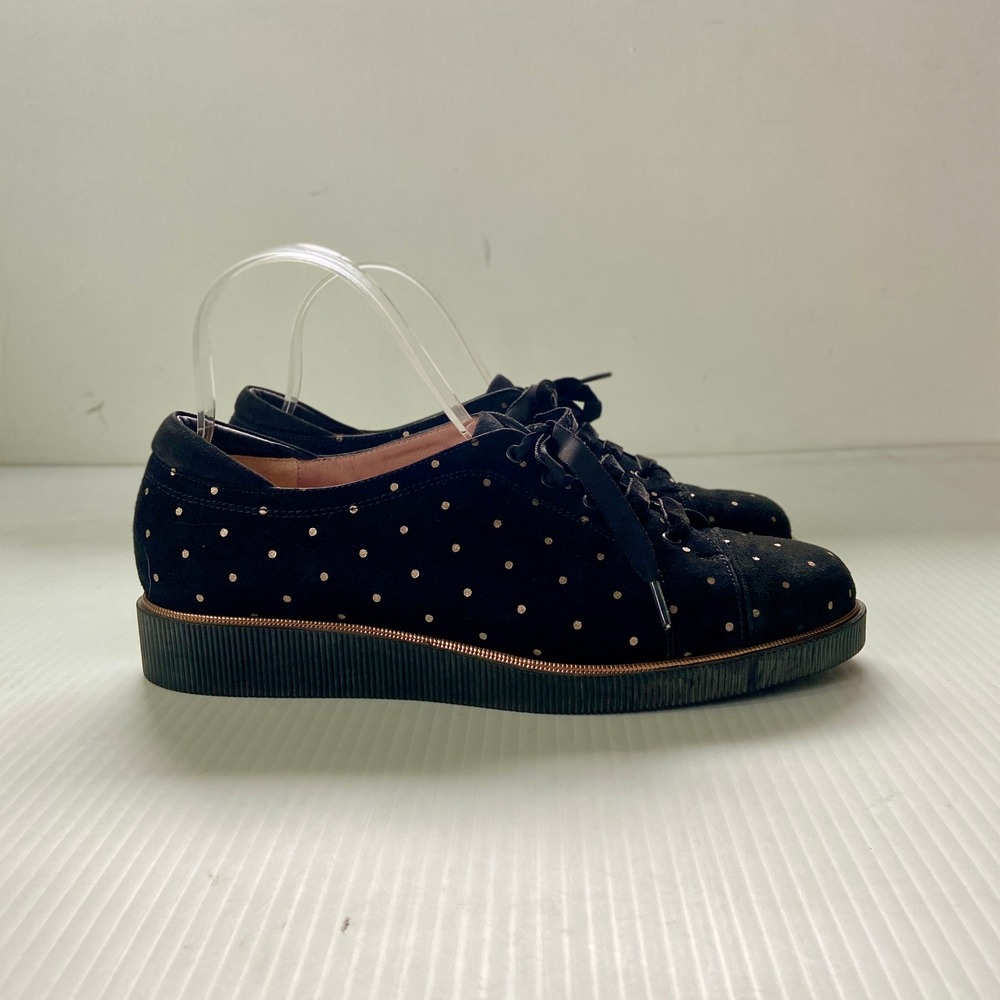 BeautiFeel Jane 1815 Black Polka Dot Suede Lace Up Shoe Sneaker Women EU 39 US 8